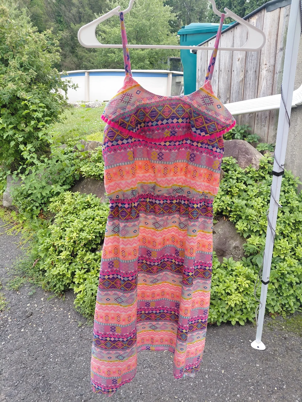 New Children's Place Multicolor Aztec Print Spaghetti Strap Dress